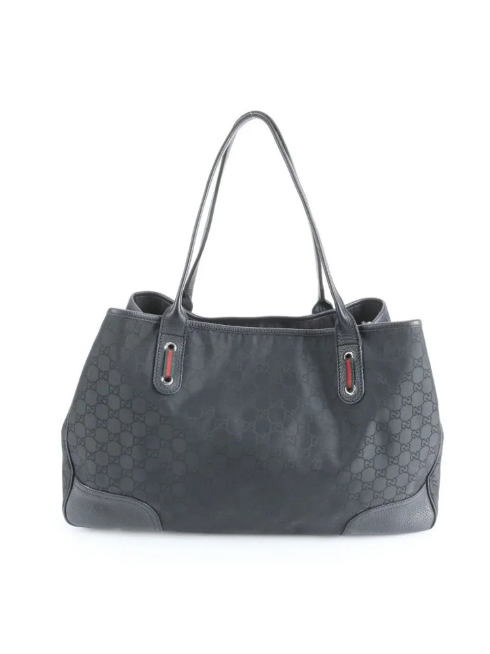 Gucci Sherry Line GG Nylon Leather Tote Shoulder Black